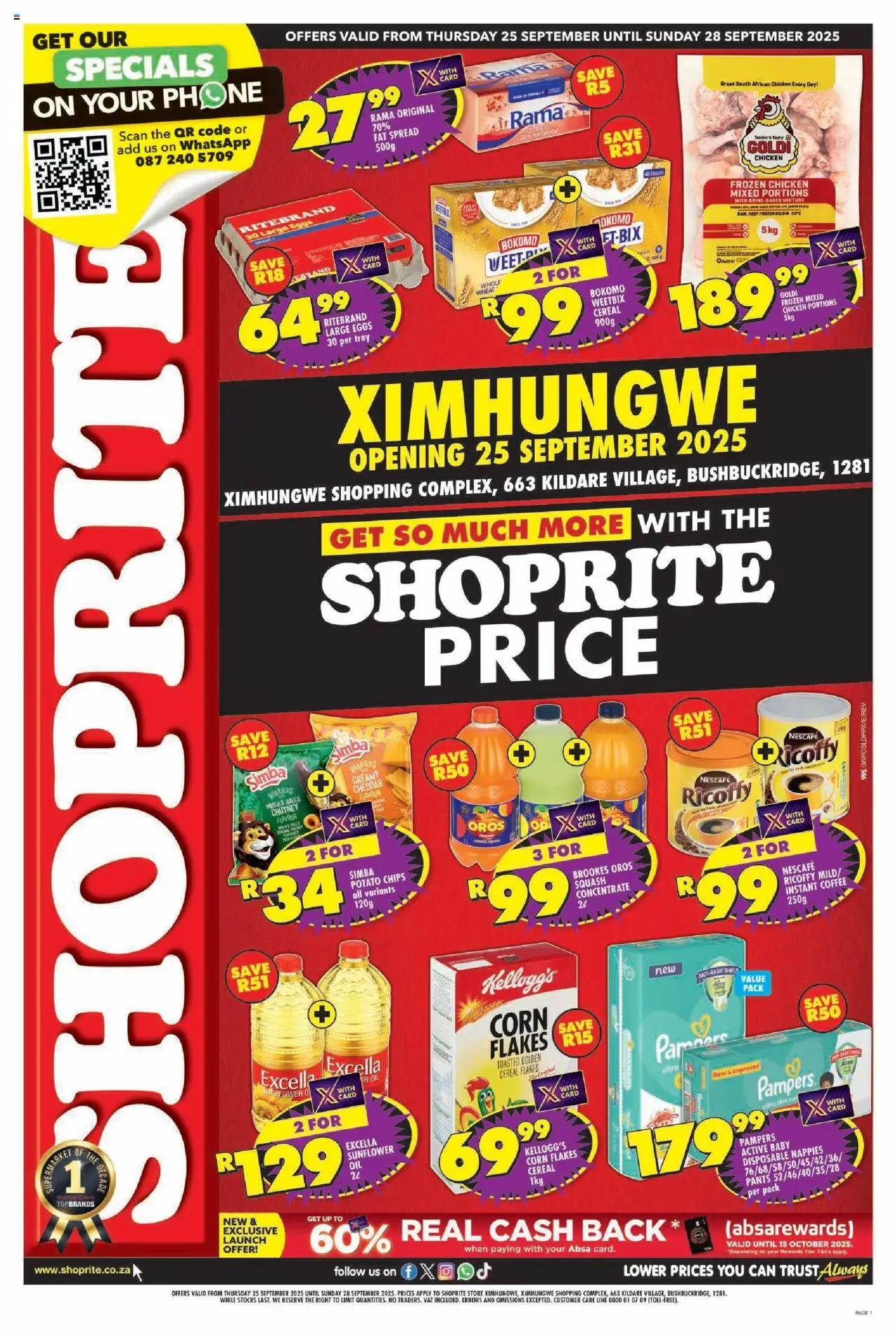 Shoprite Gauteng - Shoprite Price Store Opening Ximhungwe 25/09 - 28/09/2025 >> Catalogue