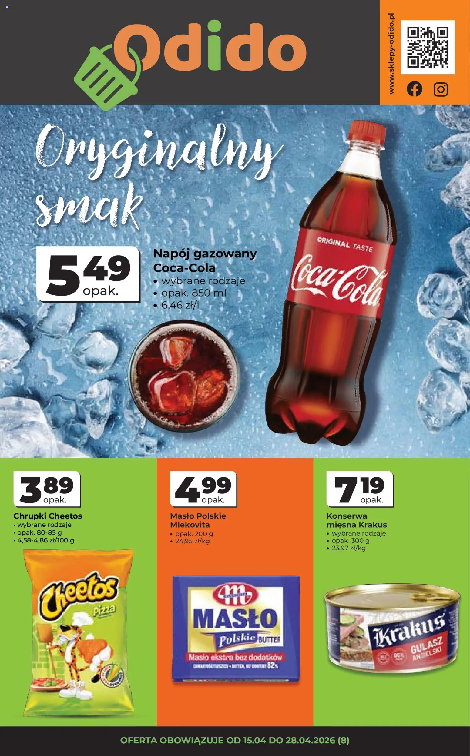 Pogląd gazetki "Odido gazetka" ze sklepu Odido ważnej od 15.04.2026 - Pizza, Masło, Gulasz, Chrupki, Masło Polskie