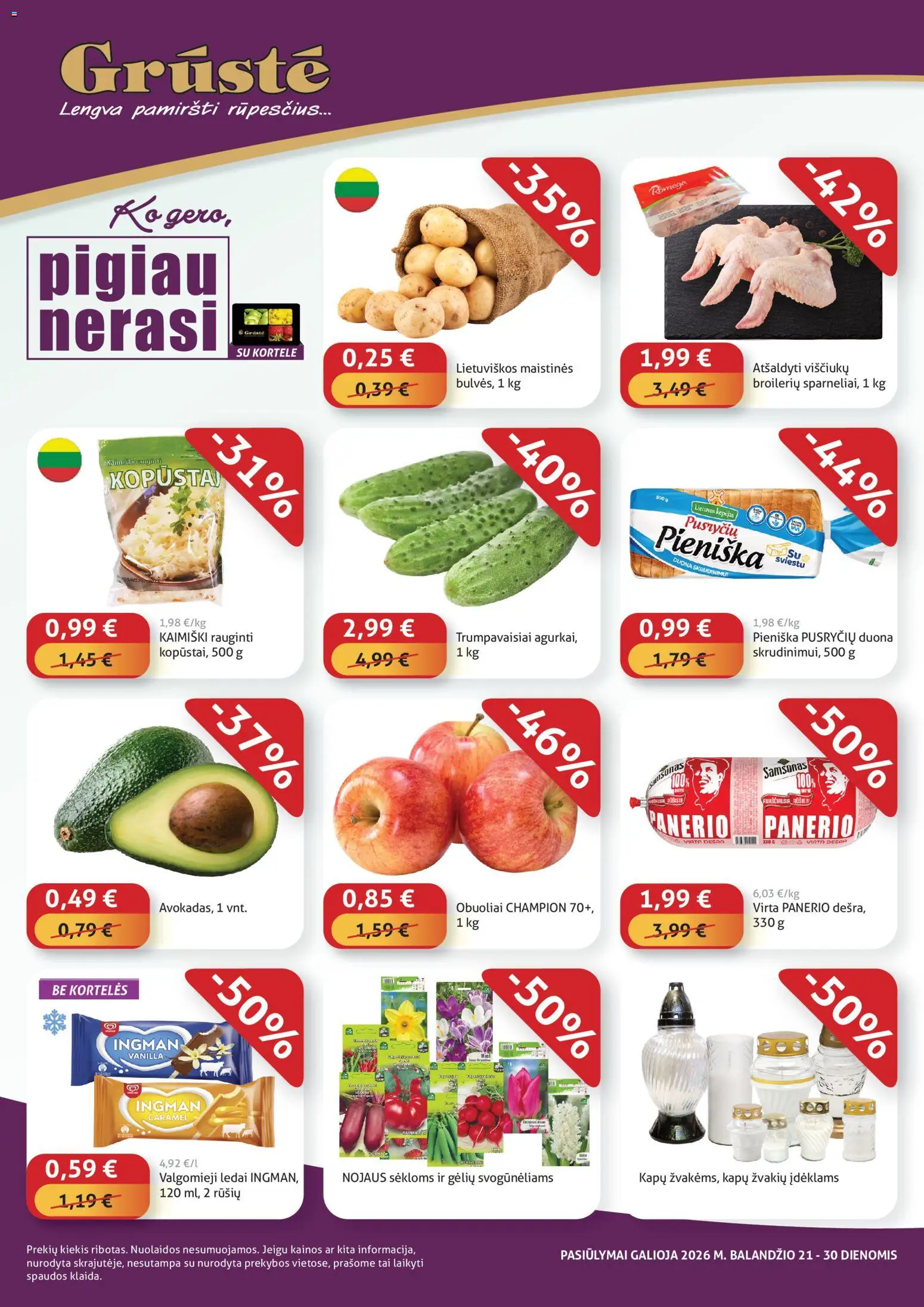 GRUSTE parduotuvės leidinio GRUSTE leidinys - Pigiau nerasi galiojančio nuo 2026.04.21 peržiūra