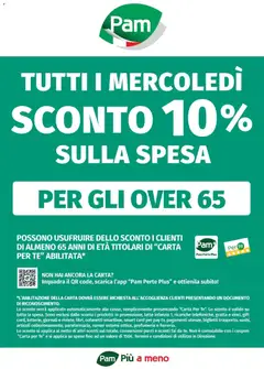 Anteprima dell'opuscolo Volantino Sconto 10% Anziani Over 65 Mercoledì dal negozio PAM valido da 01/01/2026