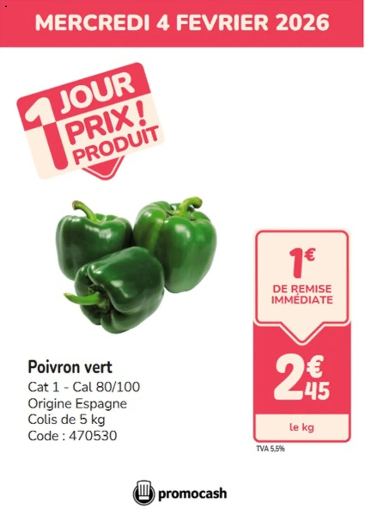 Prévisualisation de PROMO poivron du magasin Promocash formulaire valide 04/02/2026