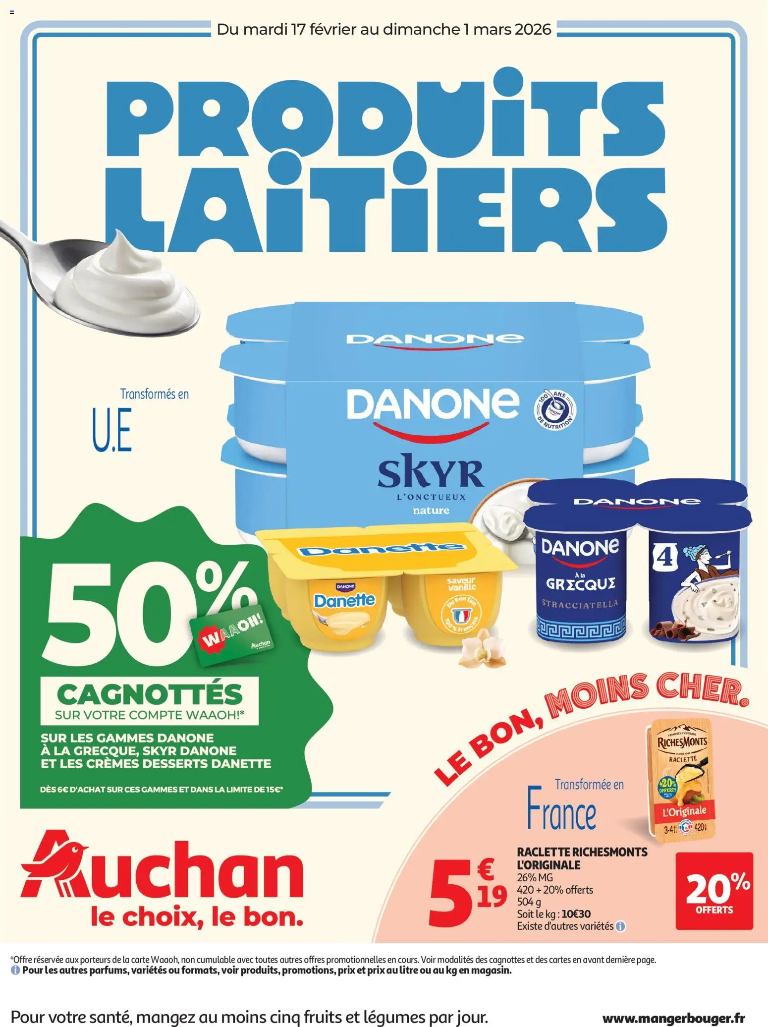 Prévisualisation de Produits laitiers du magasin Auchan formulaire valide 17/02/2026