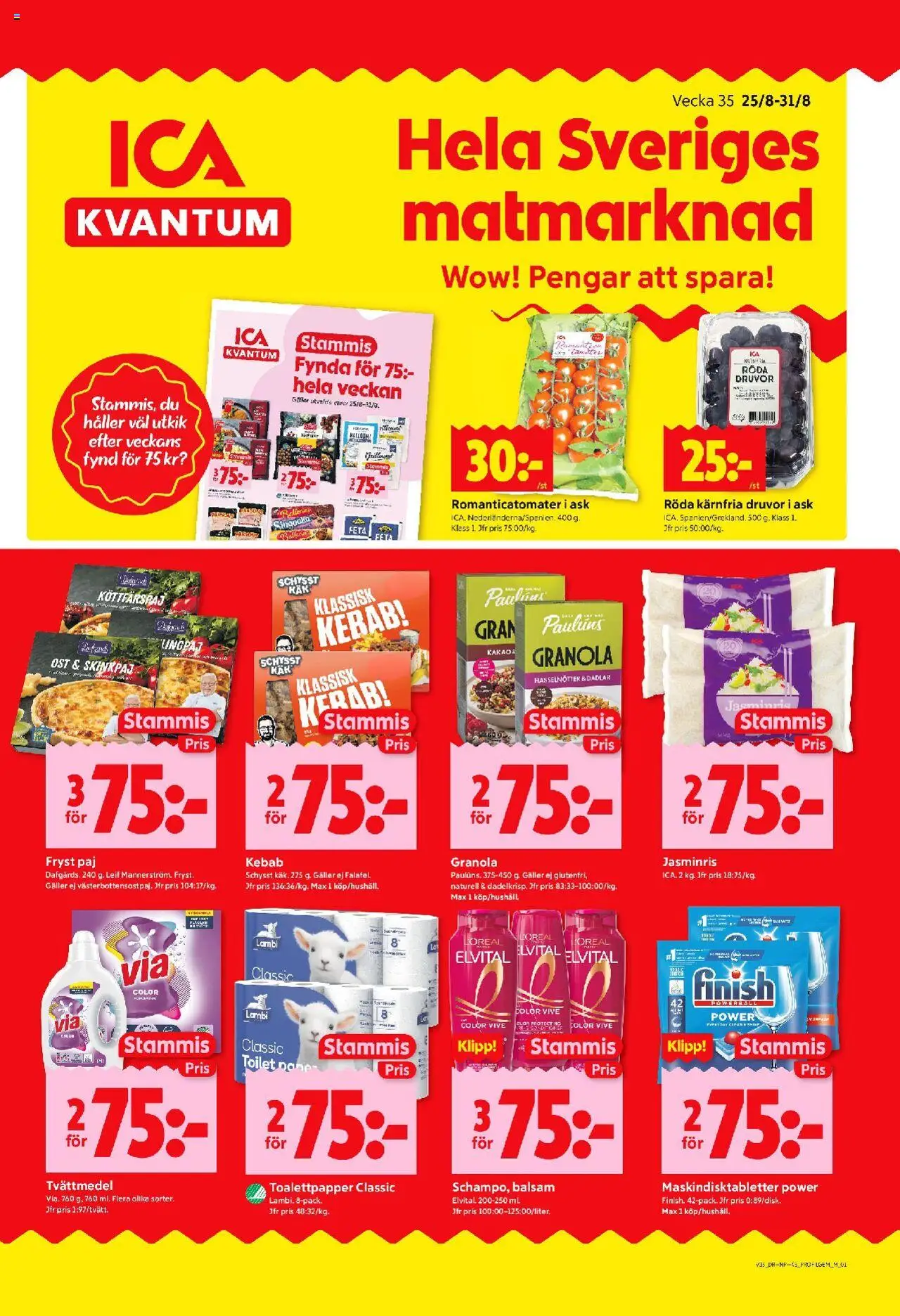 Aktuella reklamblad ICA Kvantum är giltig 25/08 2025 > Veckans Erbjudanden gäller från 25/08/2025 till 31/08/2025 sidnummer 1