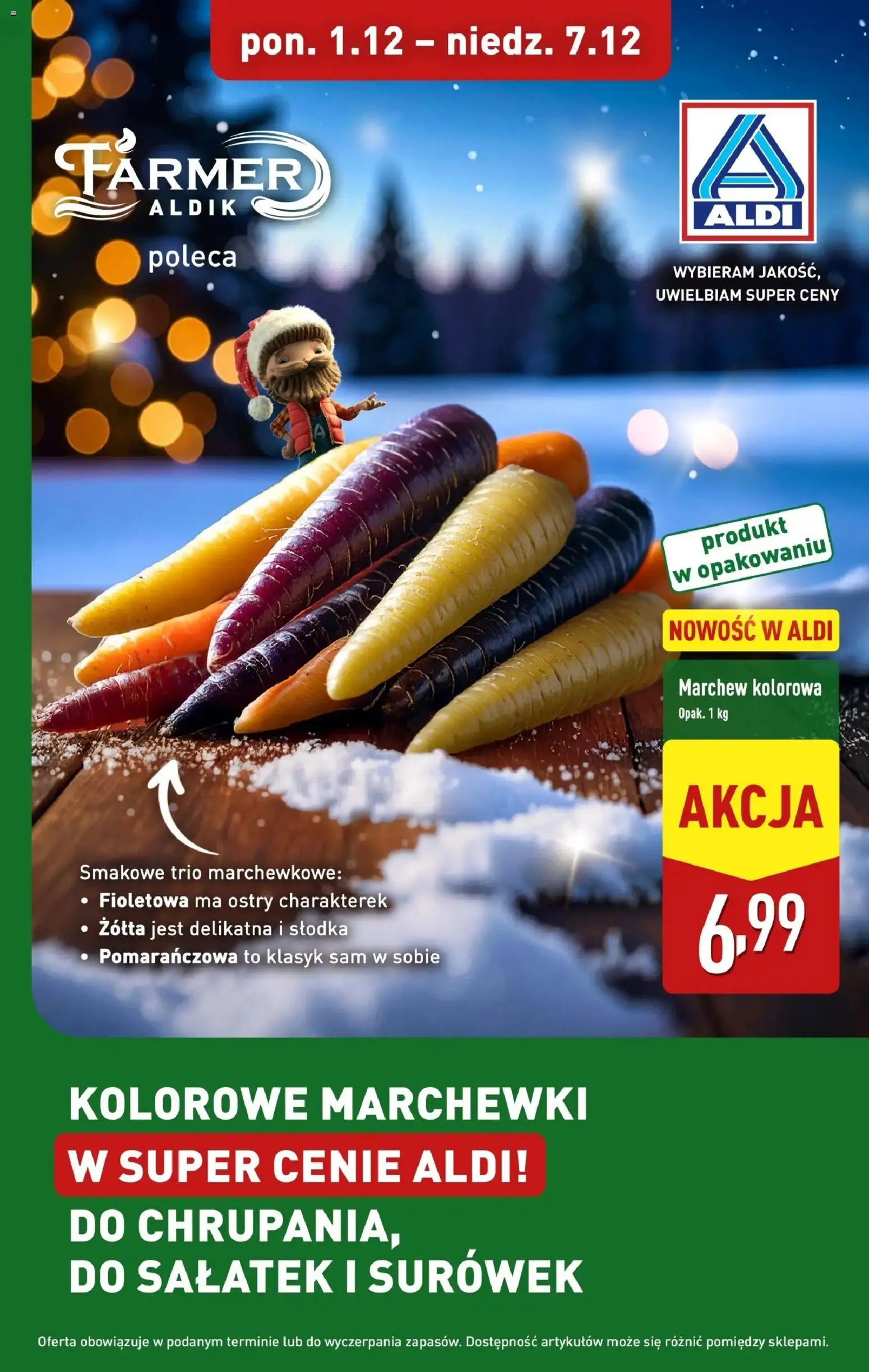 Pogląd gazetki "Kolorowe marchewki w ALDI" ze sklepu Aldi ważnej od 30.11.2025