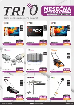 Pregled Tri O kataloga - važi od 15.03.2026