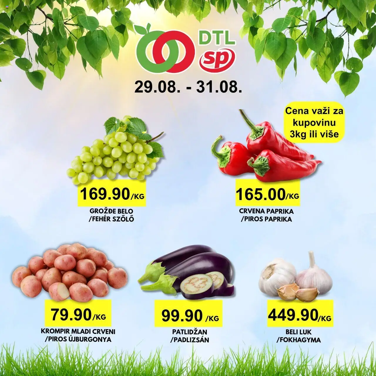 Senta Promet katalog važi od 29.08.2025 - stranica 1 - Paprika, Beli luk, Krompir, Grožđe, Luk, Crvena paprika