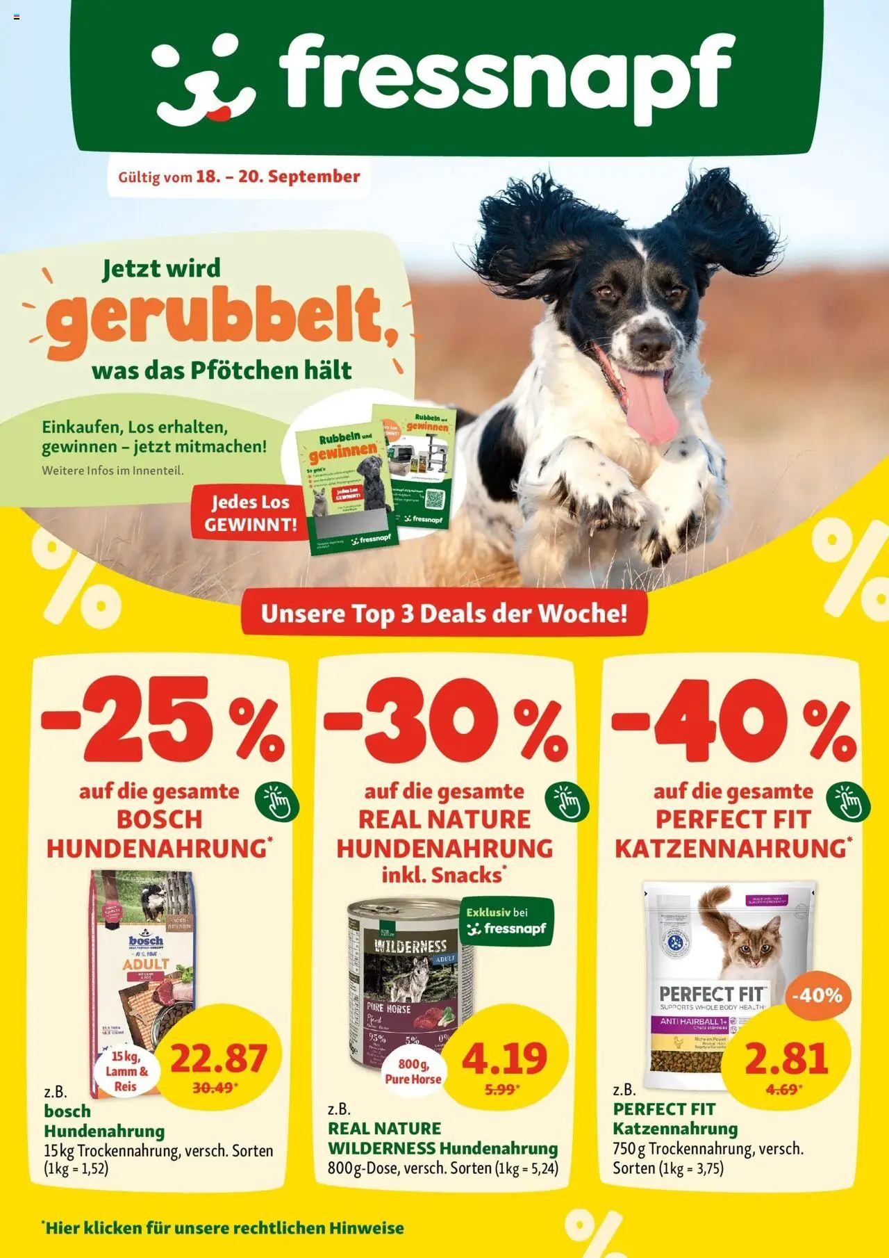  Fressnapf Flugblatt ab (18.09.2025 - 20.09.2025) - Seite 1