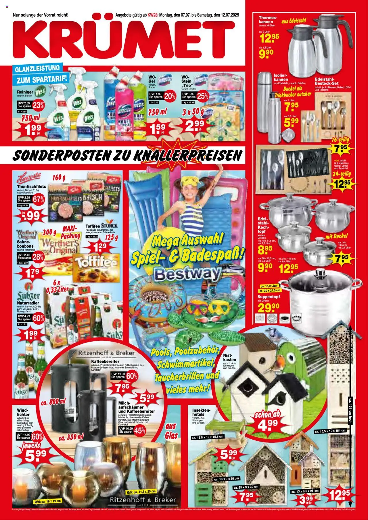 KRÜMET Prospekt (vom 07.07.2025 - 12.07.2025) - Schokolade, Fisch, Spiel, Milch, Toffifee, Sahne
