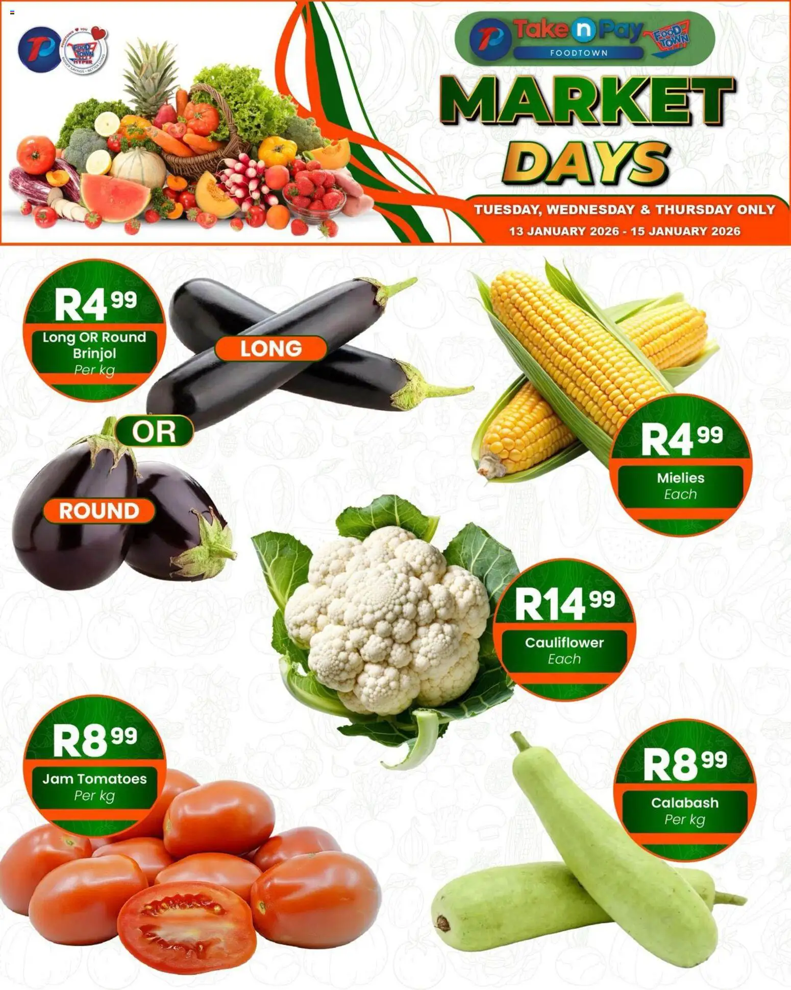 Preview of Take n Pay flyer valid from 13/01/2026 - Jam, Cauliflower, Tomatoes
