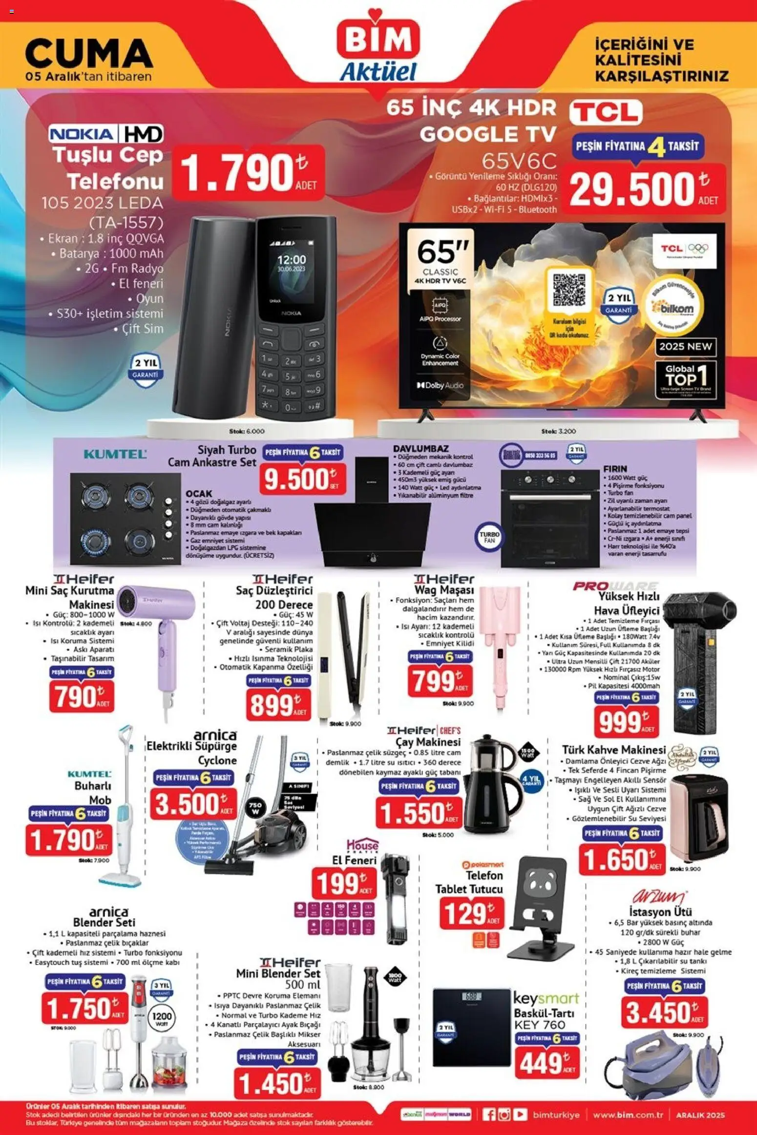 BİM Katalog Cuma 05.12.2025 - Broşürünün önizlemesi - Oyun, Telefon, Blender, Davlumbaz, Ütü, Ocak, Izgara, Parçalayıcı