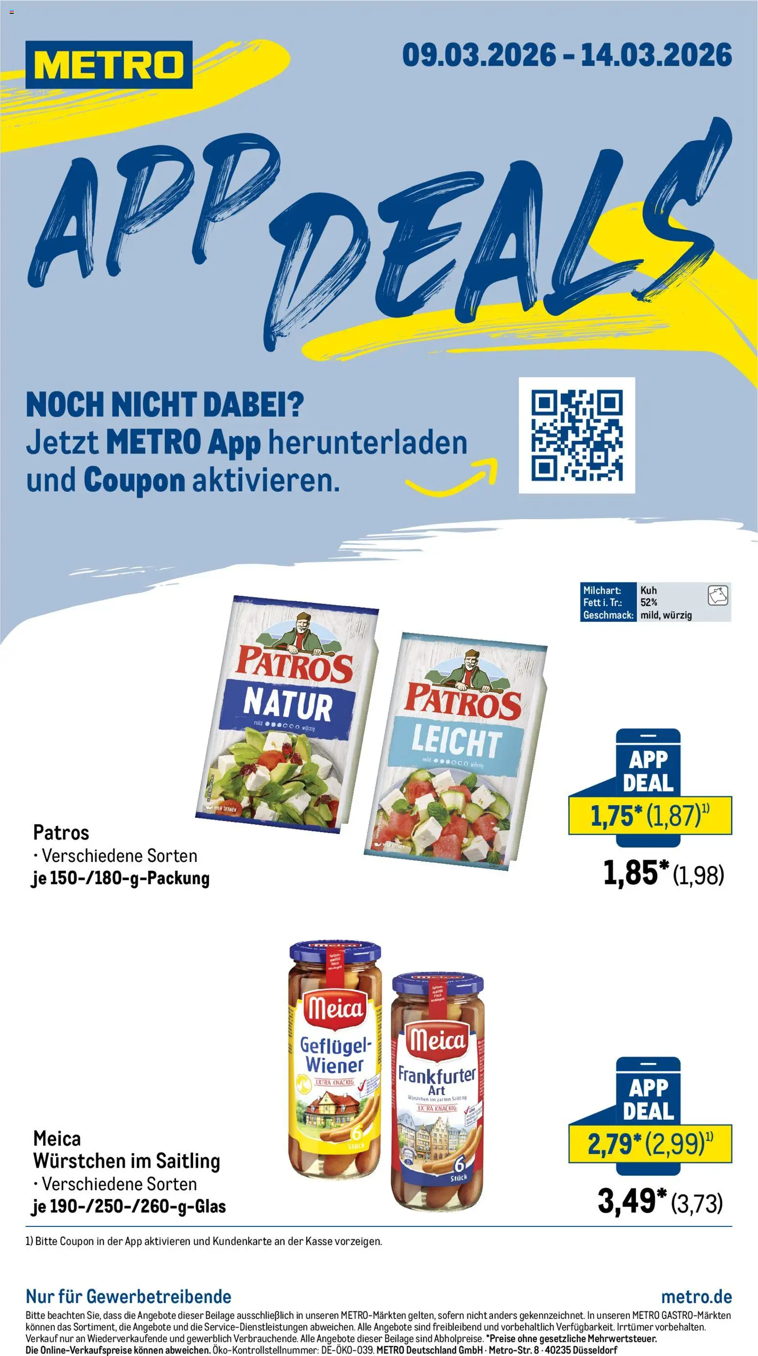 Vorschau von dem Prospekt des Geschäftes Metro, gültig ab dem 09.03.2026 - Patros, Meica