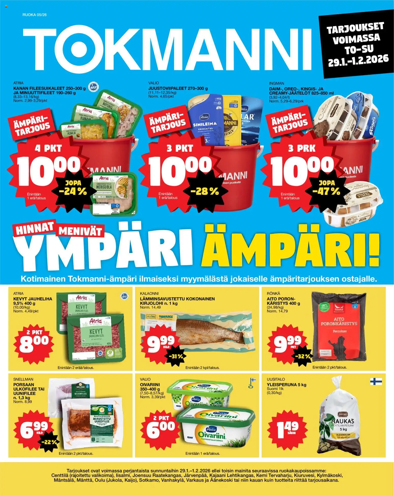 Kaupan Tokmanni Ruokatarjoukset esikatselu, voimassa 29/01/2026