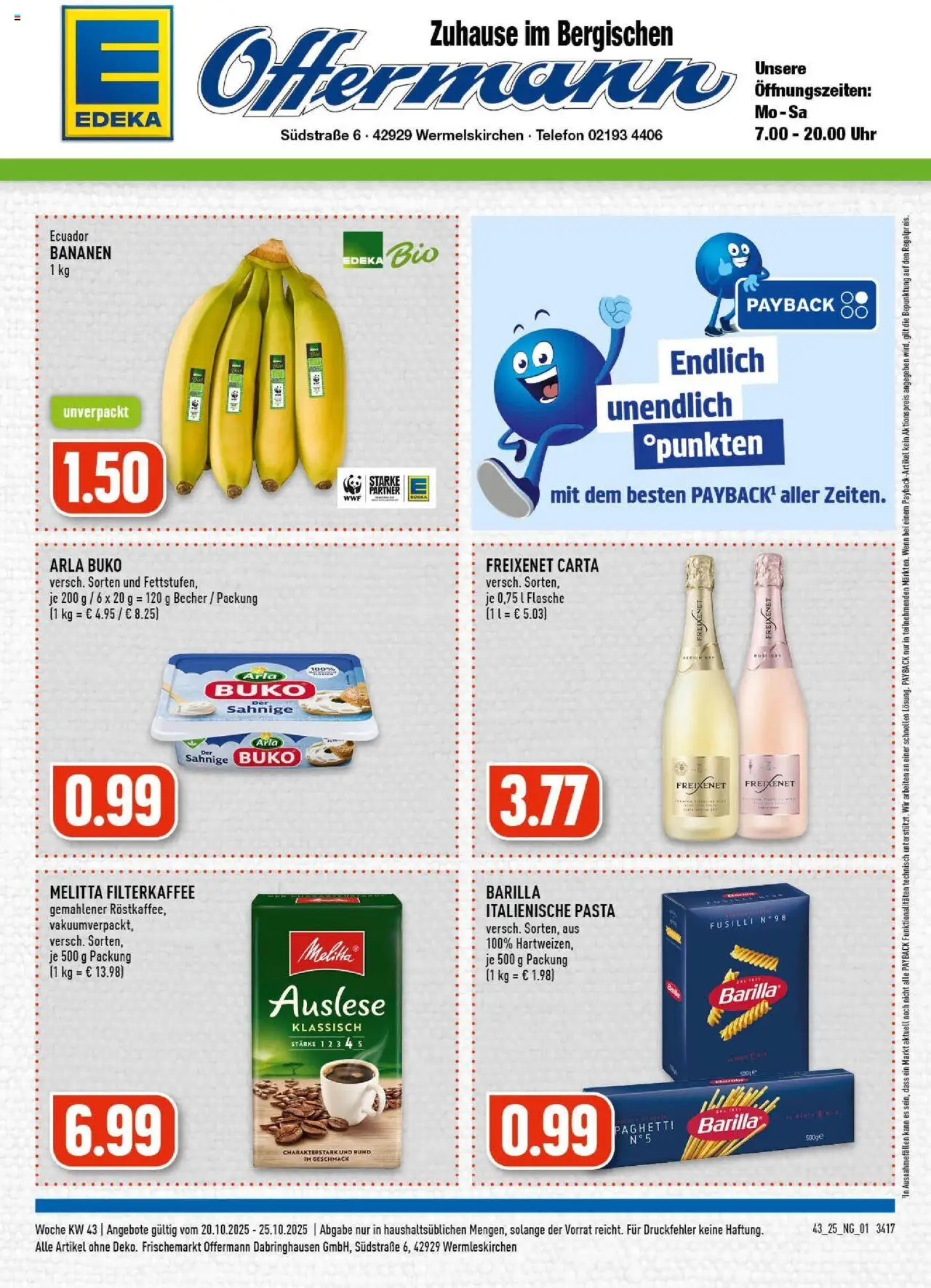 EDEKA Prospekt ab 19.10.2025 - Prospekt Wermelskirchen Online