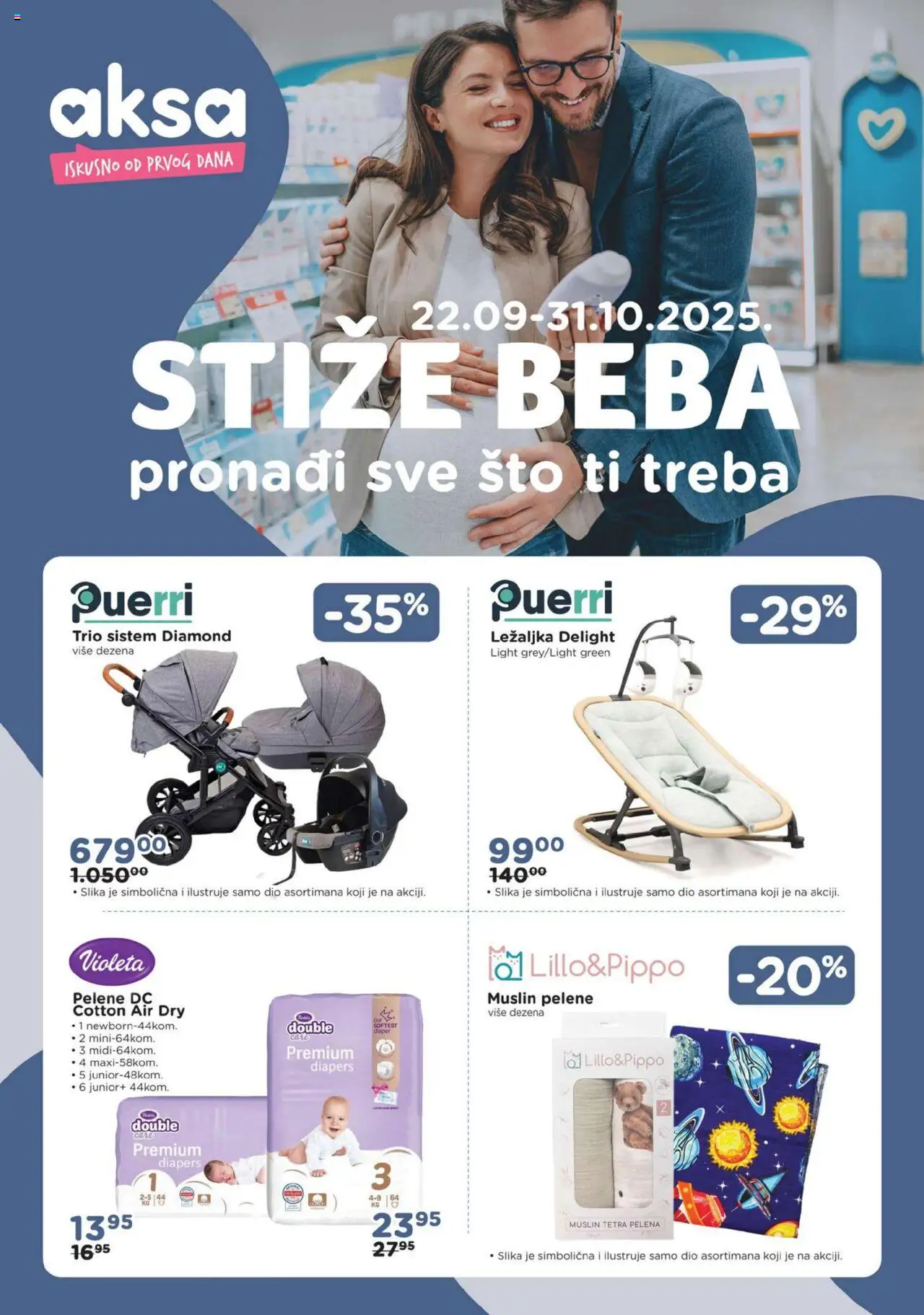 Pregled letka Katalog Stiže beba pronađi sve što ti treba trgovine AKSA vrijedi od 2025.09.22
