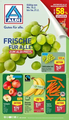 Vorschau von dem Prospekt des Geschäftes Aldi, gültig ab dem 16.02.2026