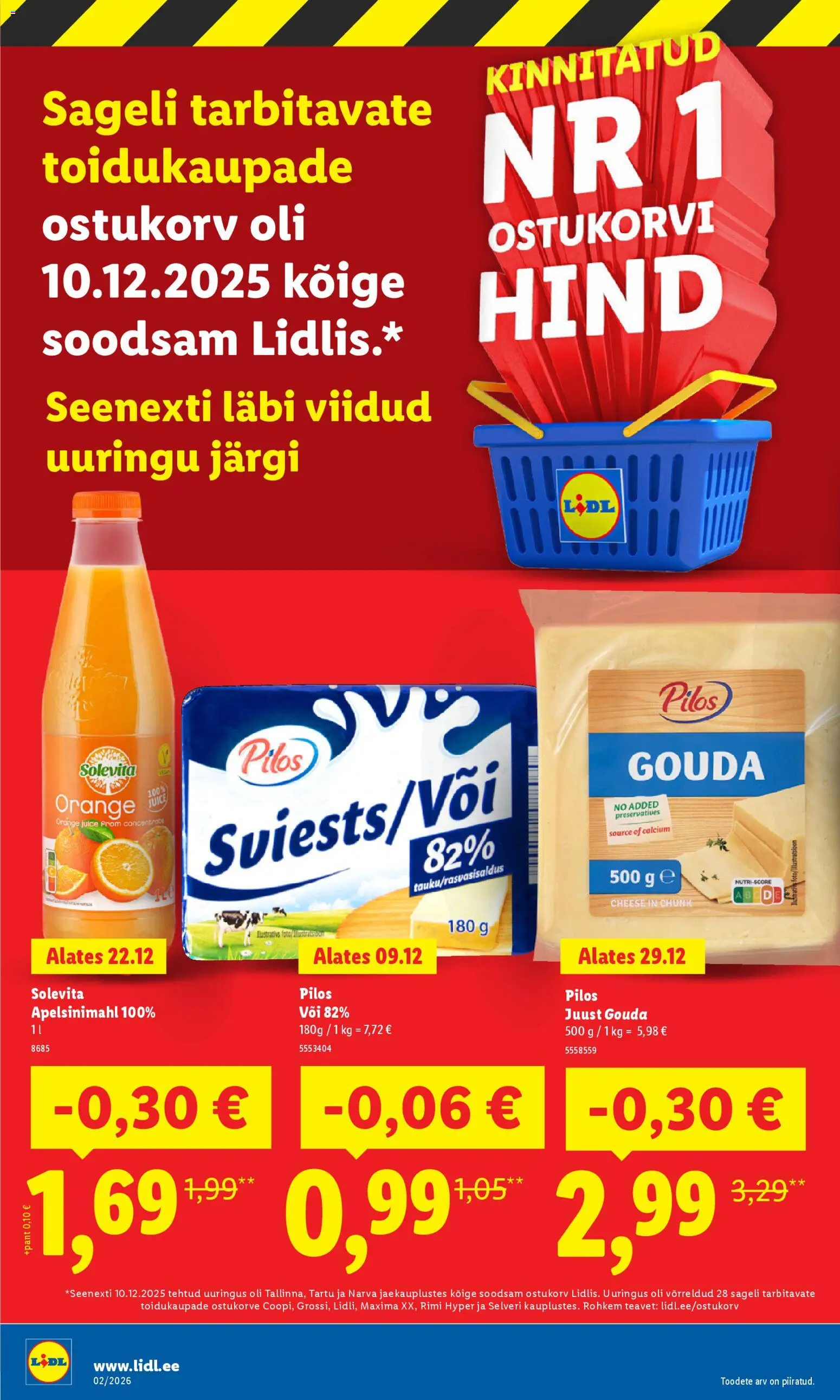Lidl kliendilehe eelvaade alates 2026.01.05