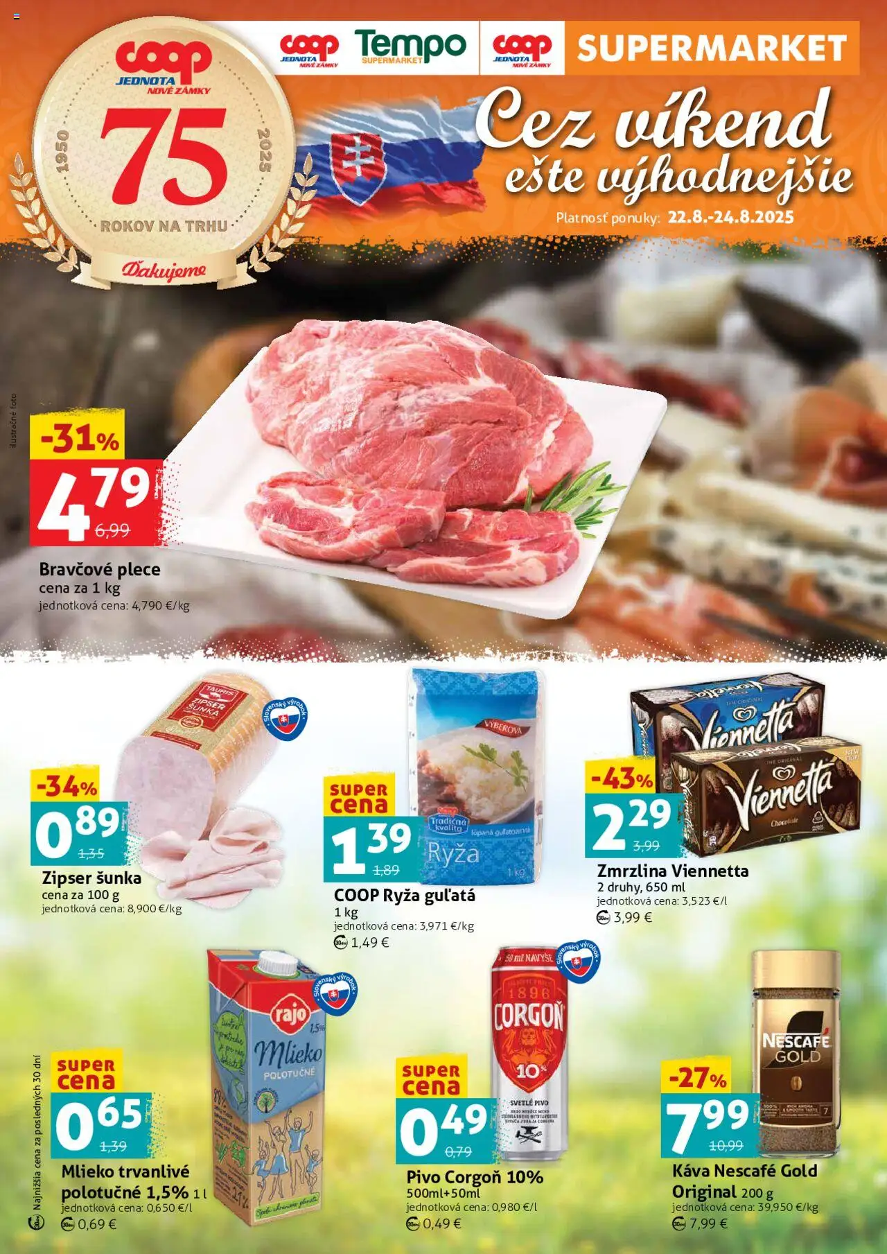 COOP Jednota leták od 22.08.2025 > Víkendová ponuka online