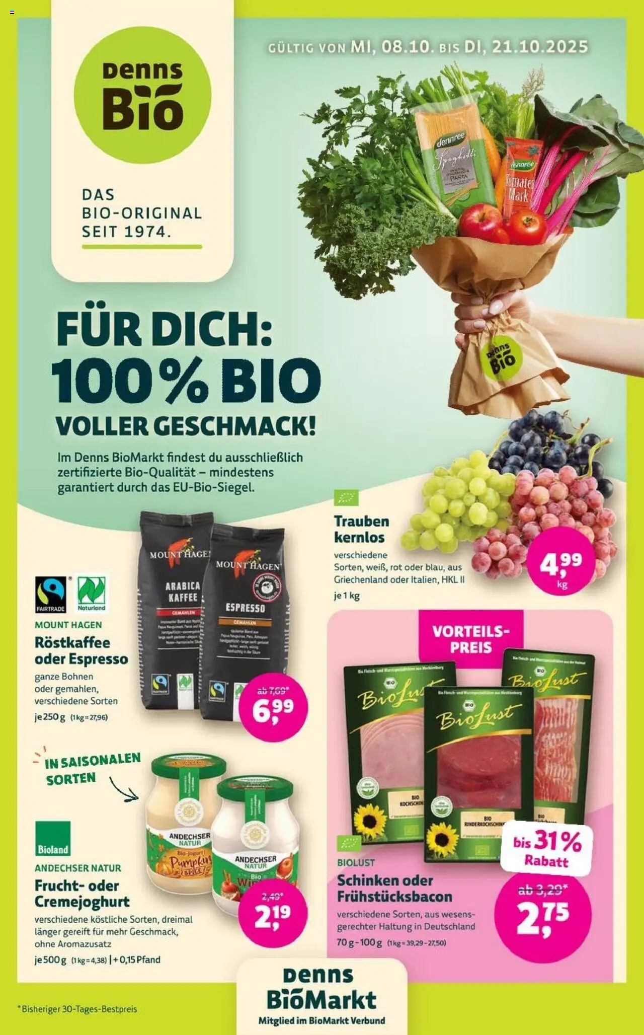 Denns BioMarkt Angebote (vom 08.10.2025 - 21.10.2025)