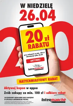 Pogląd gazetki "Intermarche konkurs - W niedzielę 26.04 zgarnij E-BON 20 zł" ze sklepu Intermarche ważnej od 22.04.2026