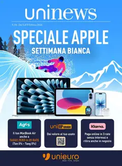 Anteprima dell'opuscolo Volantino Apple dal negozio Unieuro valido da 02/02/2026