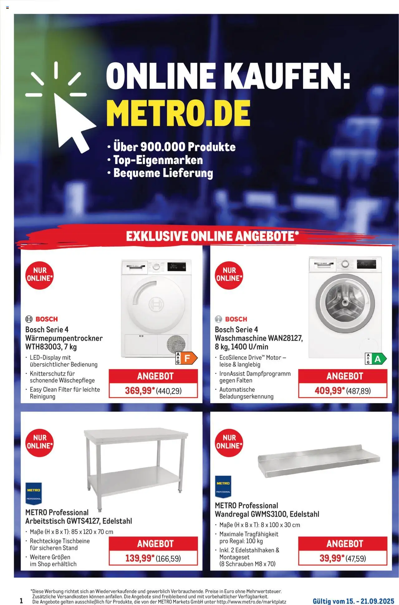 Metro Prospekt ab 15.09.2025 - Online: Wochen-Angebote