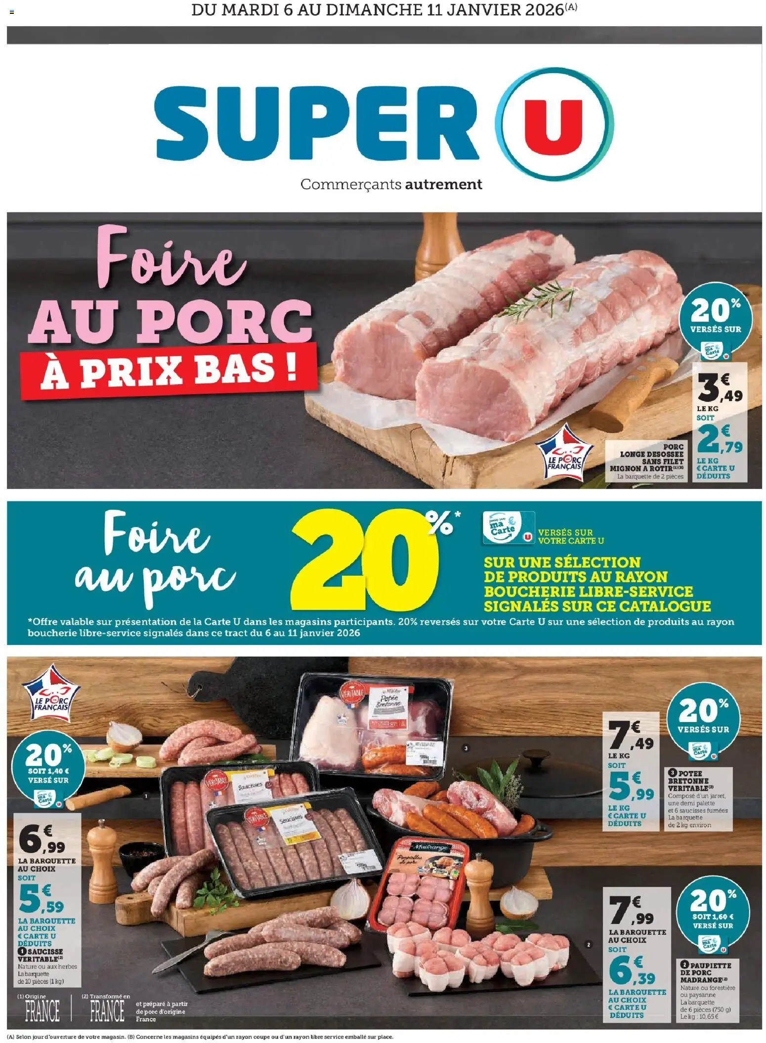 Prévisualisation de Foire au porc à prix bas du magasin Super U formulaire valide 06/01/2026