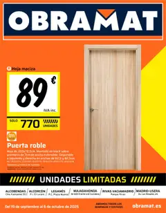 Vista previa del folleto de la tienda Obramat válido desde el 19/09/2025 