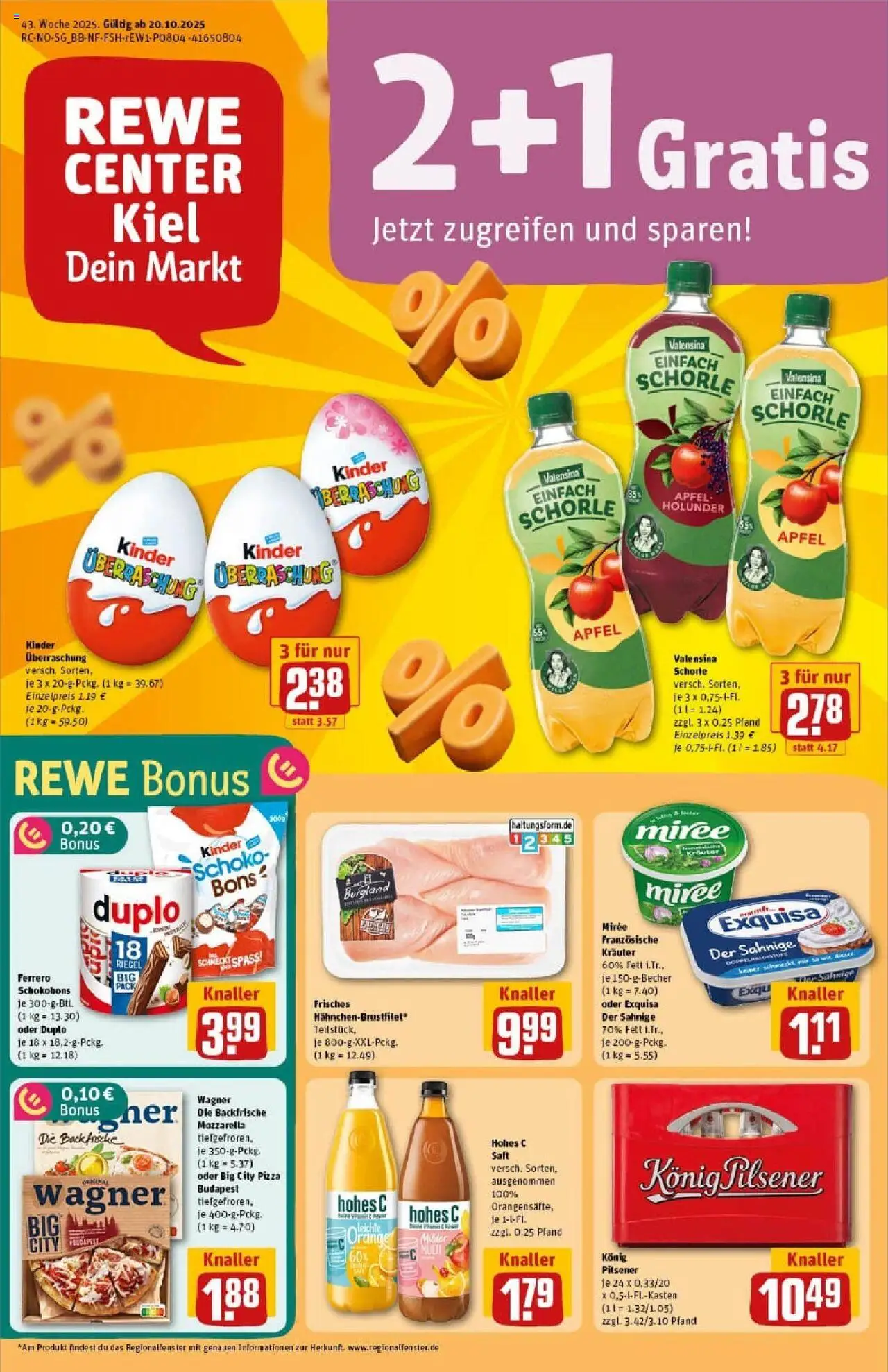 REWE Prospekt ab 19.10.2025 nächste Woche - Prospekt Kiel	
