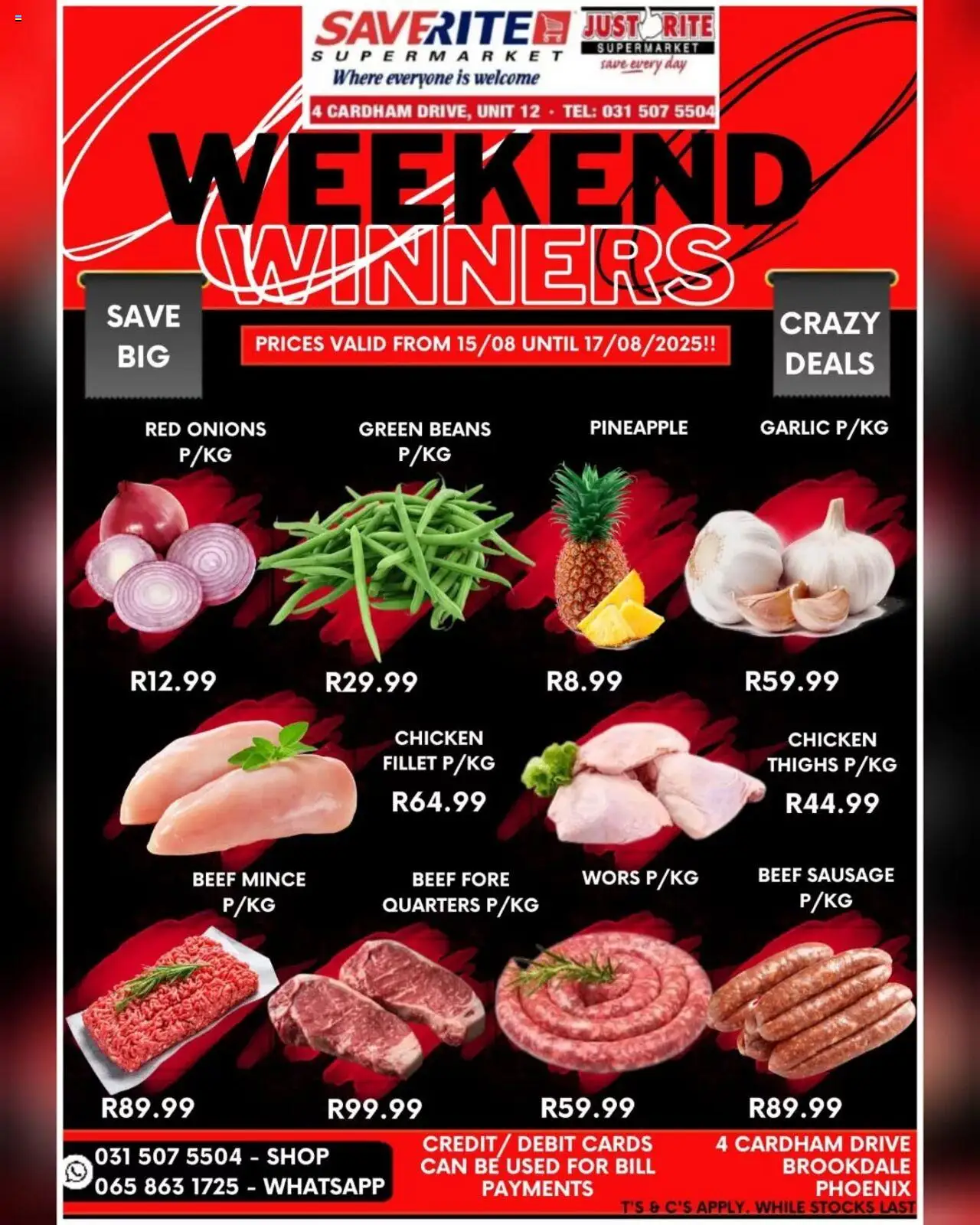 Saverite Weekend Winners from 15/08 - 17/08/2025 > Promotions