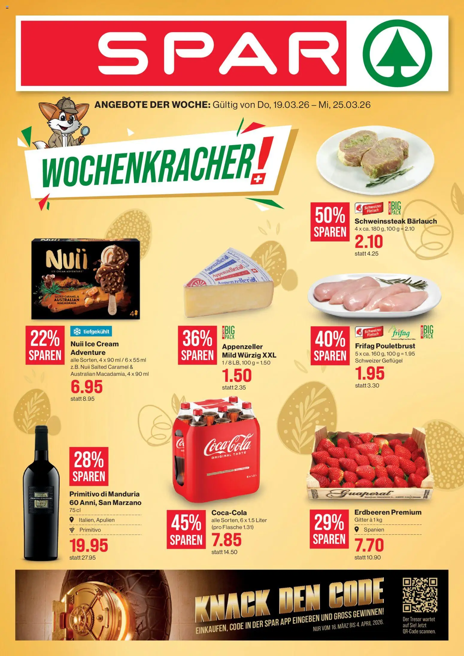 Vorschau des Merkblatts SPAR aktionen vom Shop SPAR gültig von 19.03.2026 bis 25.03.2026