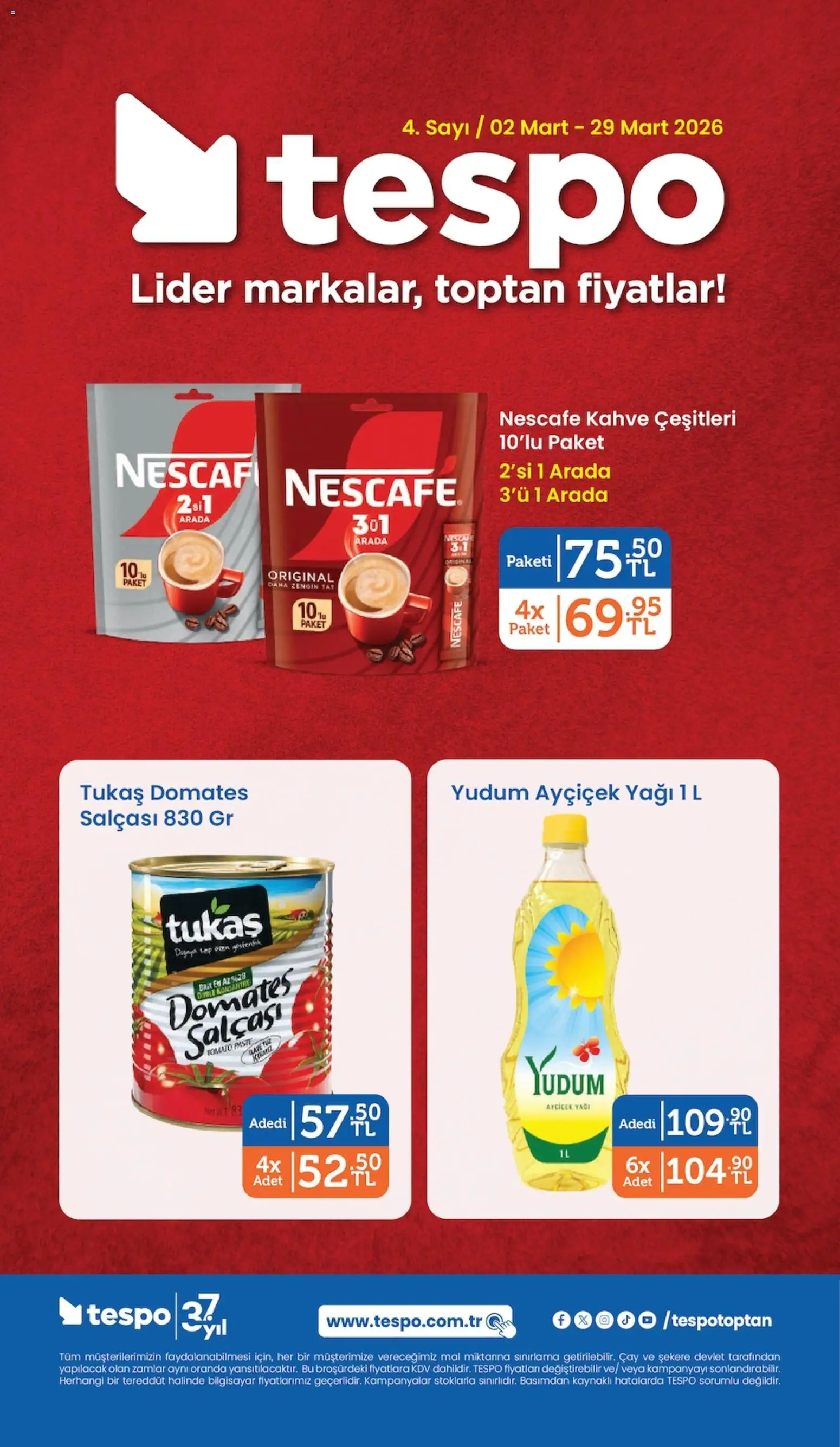Tespo Tespo Katalog 02.03.2026 - Broşürünün önizlemesi - Kahve, Bilgisayar, Çay, Domates, Tuz