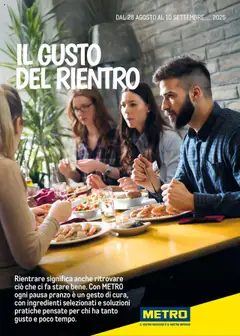 Anteprima dell'opuscolo Volantino Il gusto del rientro dal negozio Metro valido da 28/08/2025