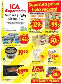 Förhandsgranska reklamblad Munka-Ljungby från butik ICA Supermarket gäller från 16/02/2026