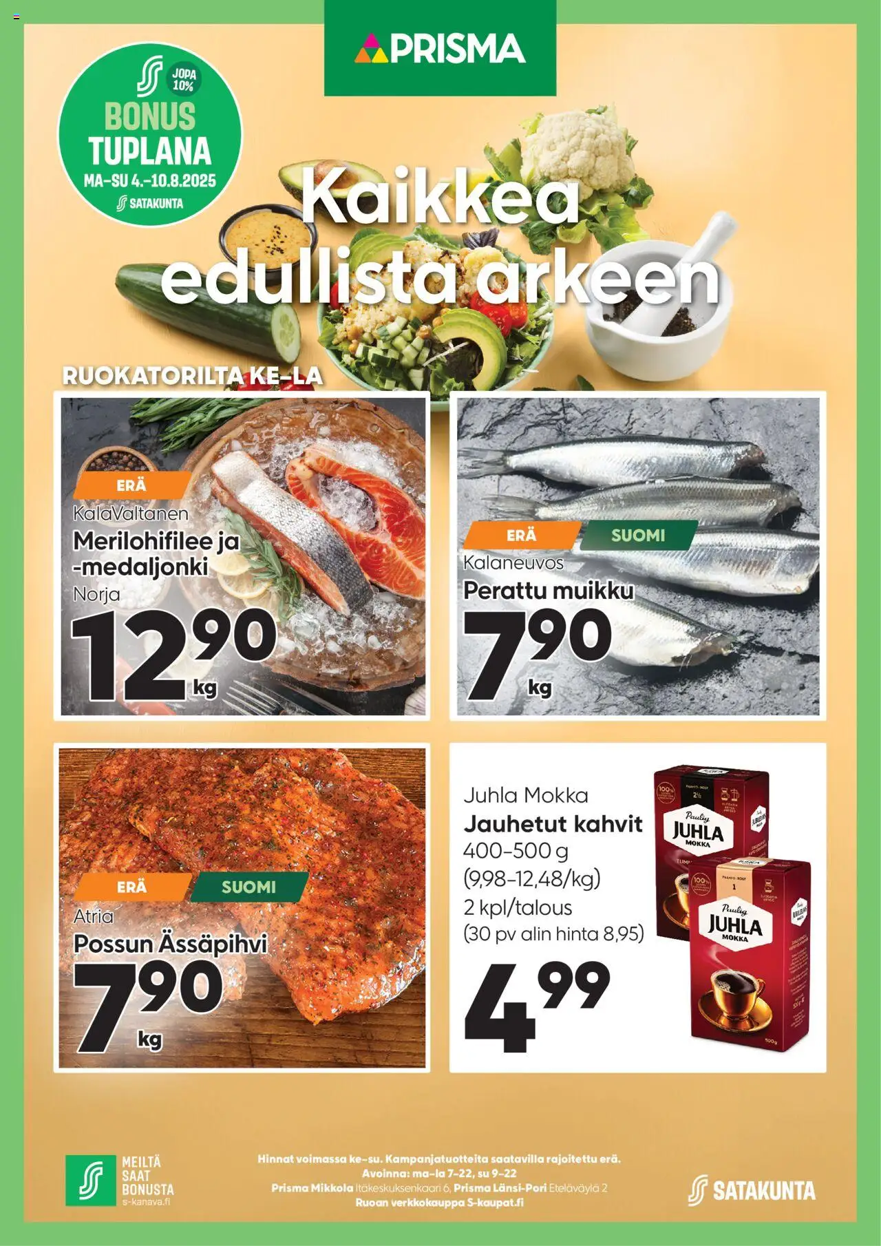 Prisma-kaupan Tarjoukset - Kaikkea edullista arkeen voimassa 04/08/2025 - Sivulla 1