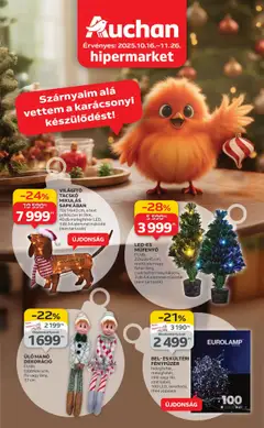 Auchan - Hipermarket karácsonyi dekoráció ajánlataink megtekintése, amely érvényes 2025.10.16.-től