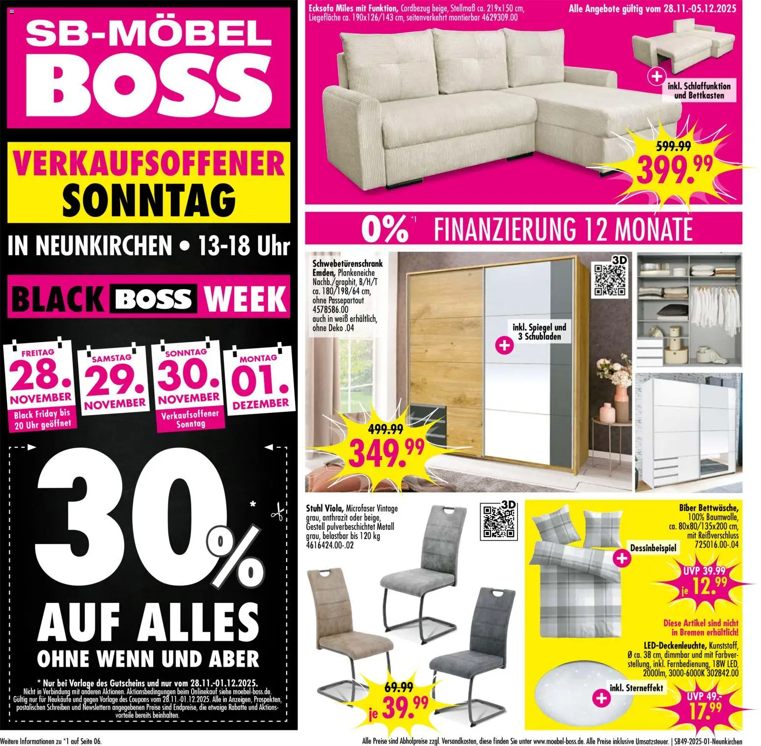 Vorschau von dem Prospekt des Geschäftes SB Möbel Boss, gültig ab dem 28.11.2025