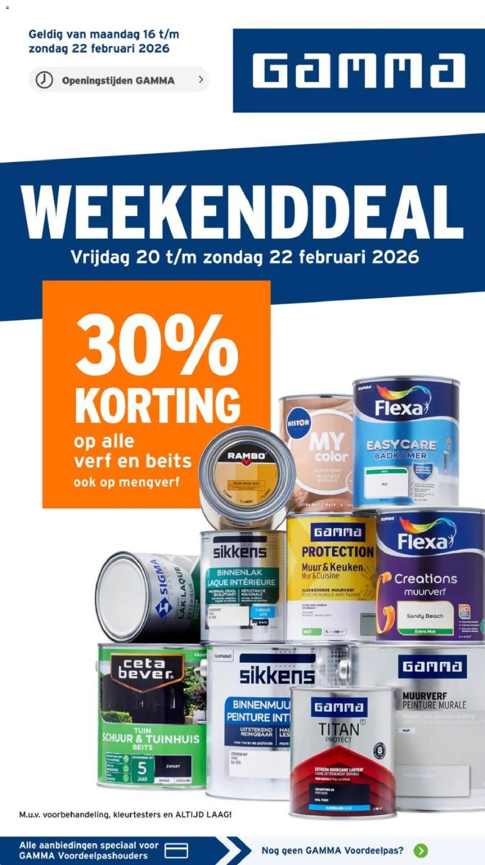Voorbeeld van Weekenddeal van winkel GAMMA geldig vanaf 16-02-2026