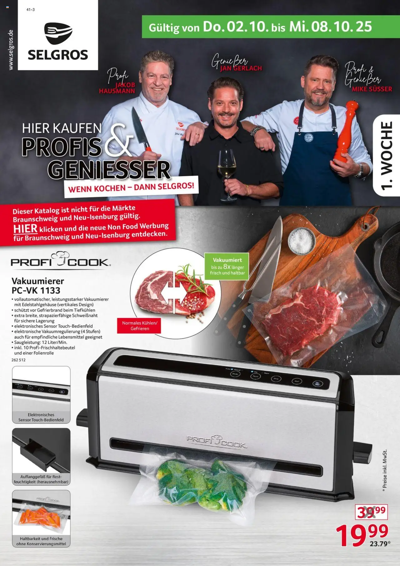 Selgros Non Food (vom 02.10.2025 - 08.10.2025) - Vakuumierer