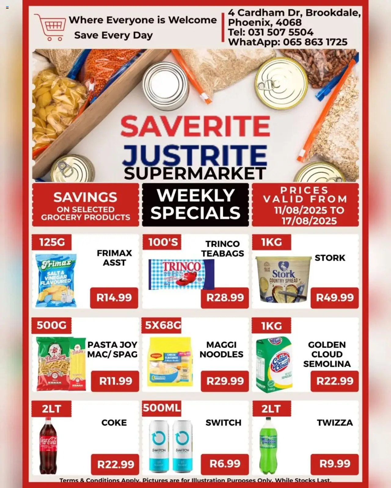 Saverite Weekly Specials from 11/08 - 17/08/2025 > Promotions