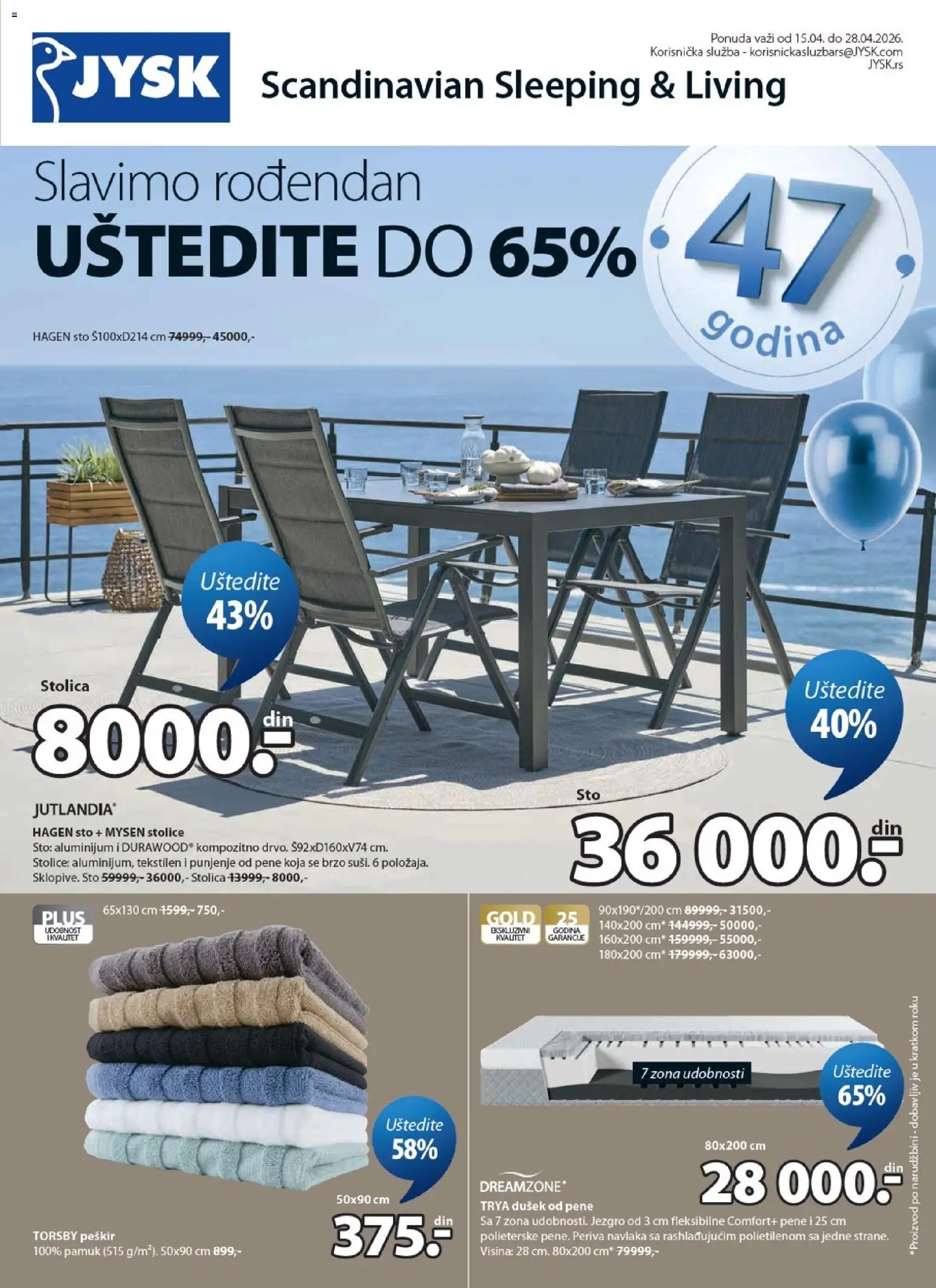 Pregled Jysk kataloga - važi od 15.04.2026