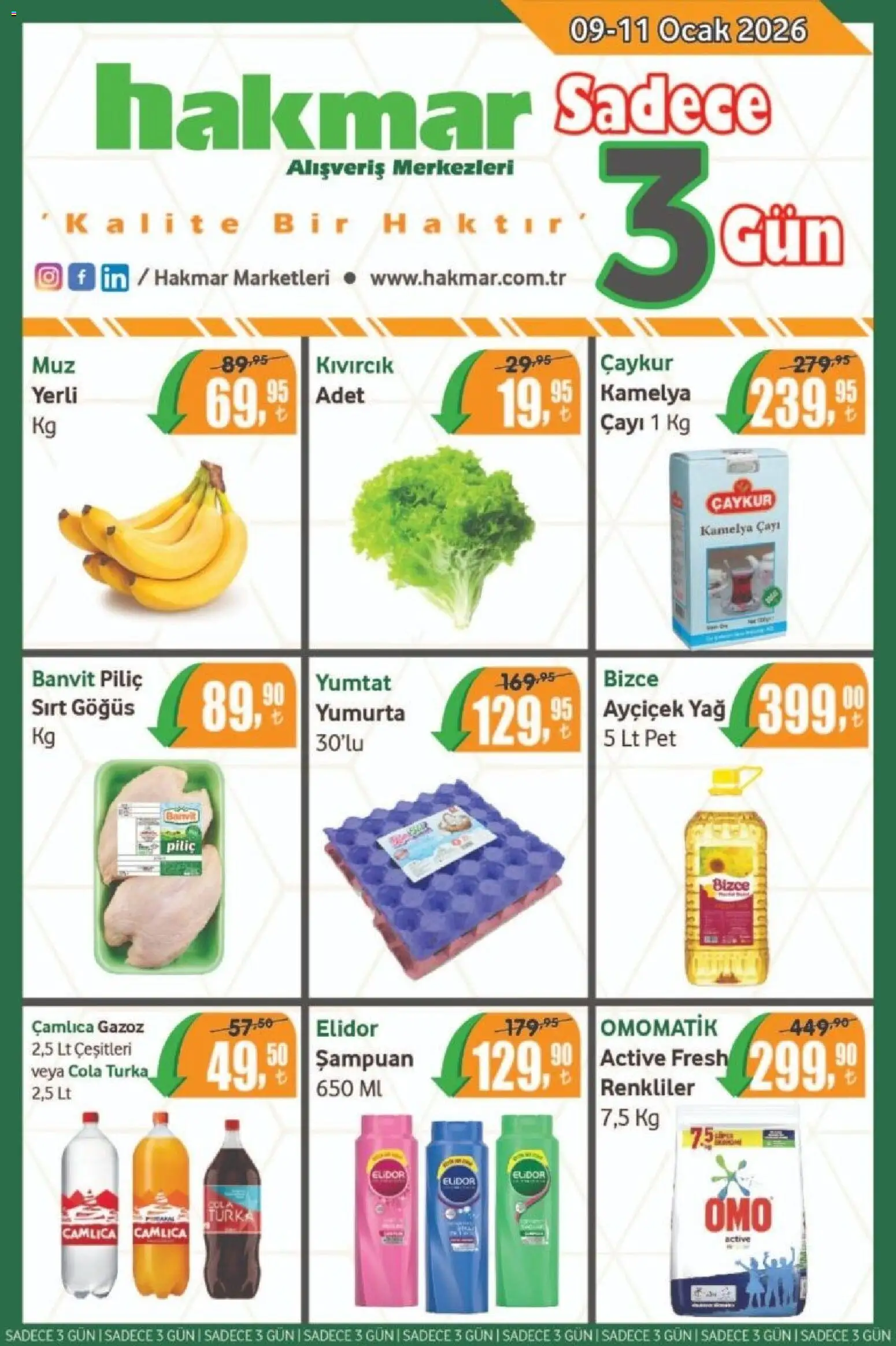 Hakmar Katalog Sadece 3 Gün 09.01.2026 - Broşürünün önizlemesi