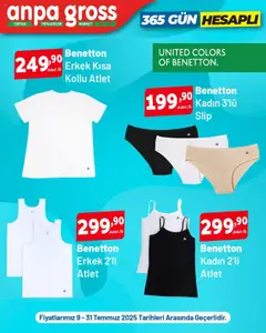 Anpa Gross Benetton, Kappa, Brillant İndirim 09.07.2025 - Broşürünün önizlemesi