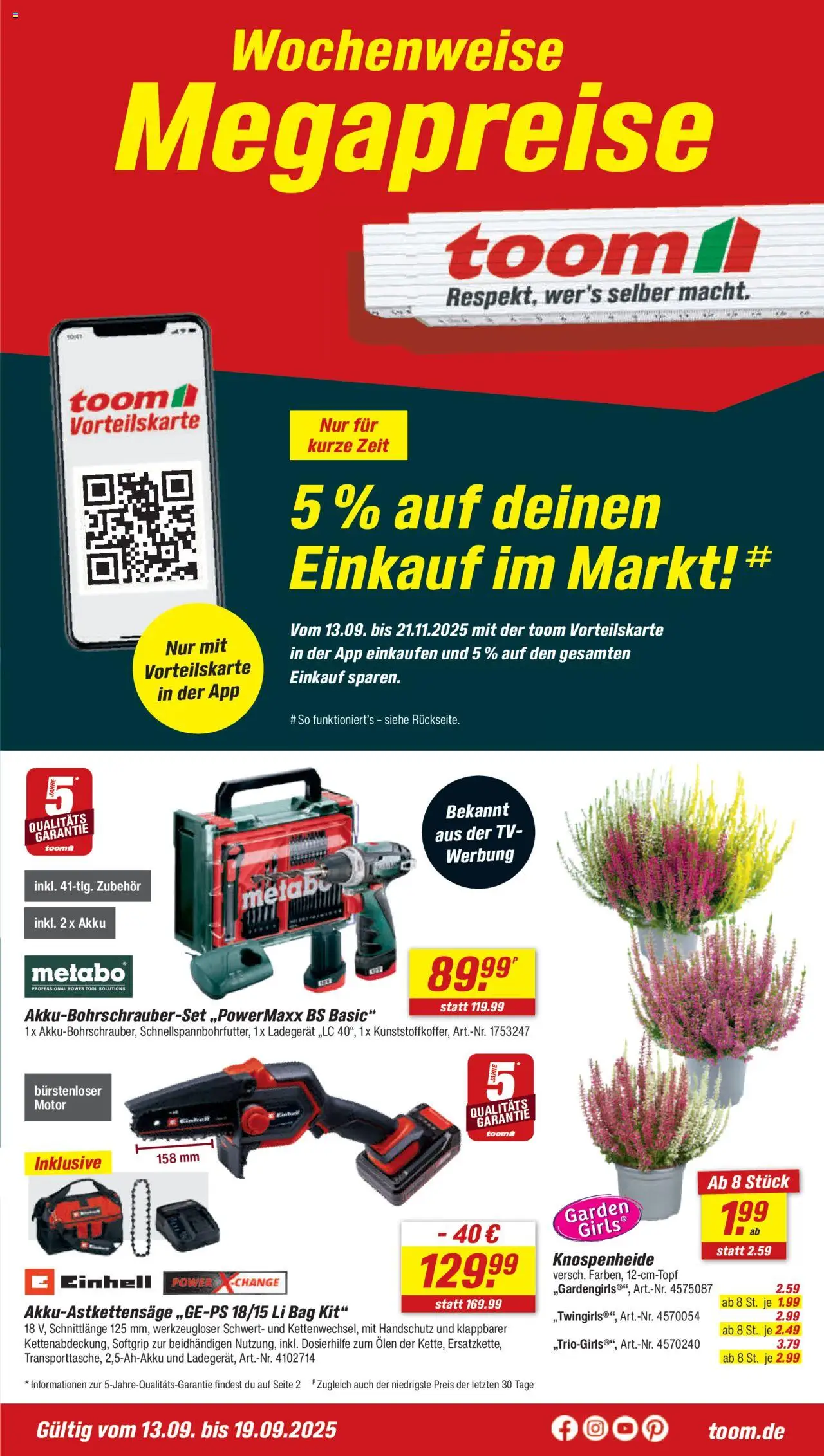 Toom Baumarkt Prospekt (vom 13.09.2025 - 19.09.2025)