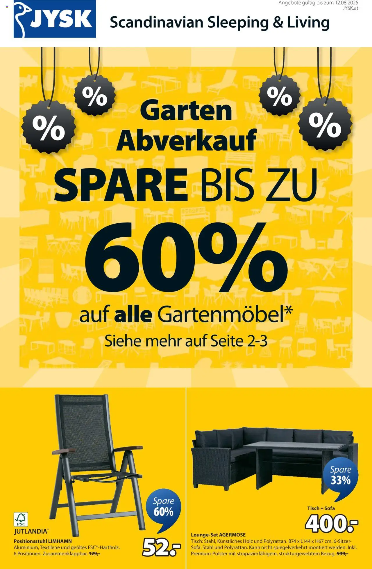  JYSK Angebote ab (30.07.2025 - 12.08.2025) - Seite 1 - Sofa, Tisch