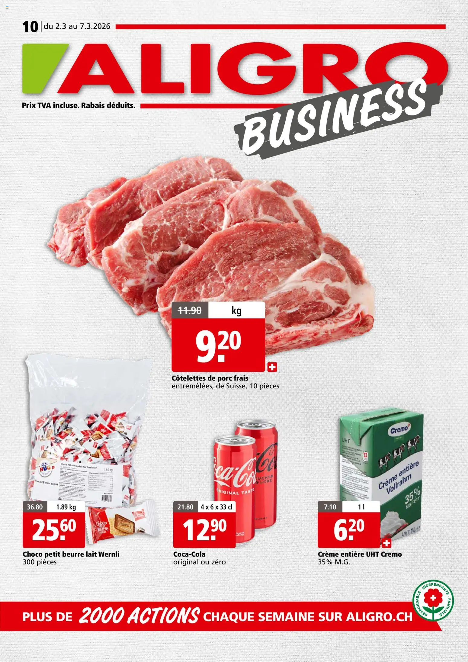 Vorschau des Merkblatts Aligro aktionen Business Chavannes, Matran, Genève, Sion vom Shop Aligro gültig von 02.03.2026 bis 07.03.2026