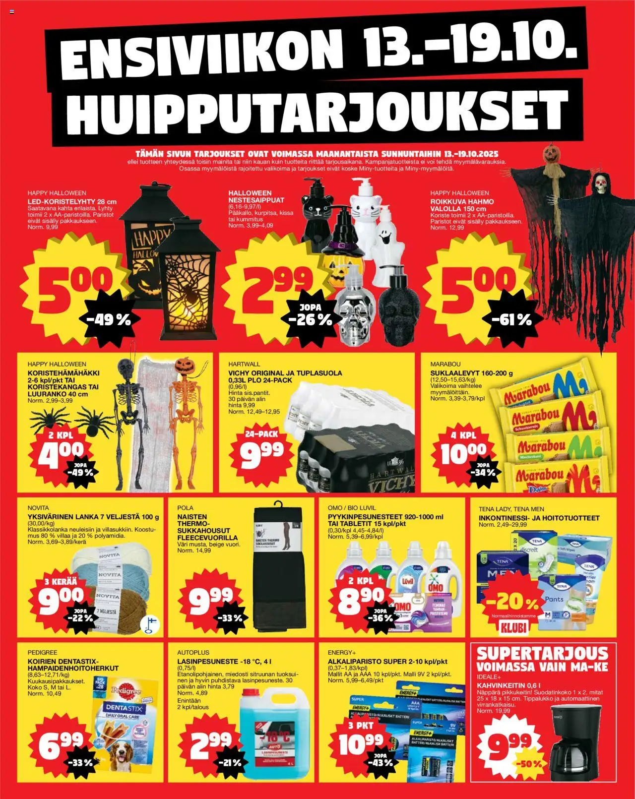 Tokmanni-kaupan Ensi viikon huipputarjoukset voimassa 13/10/2025 - Sivulla 1