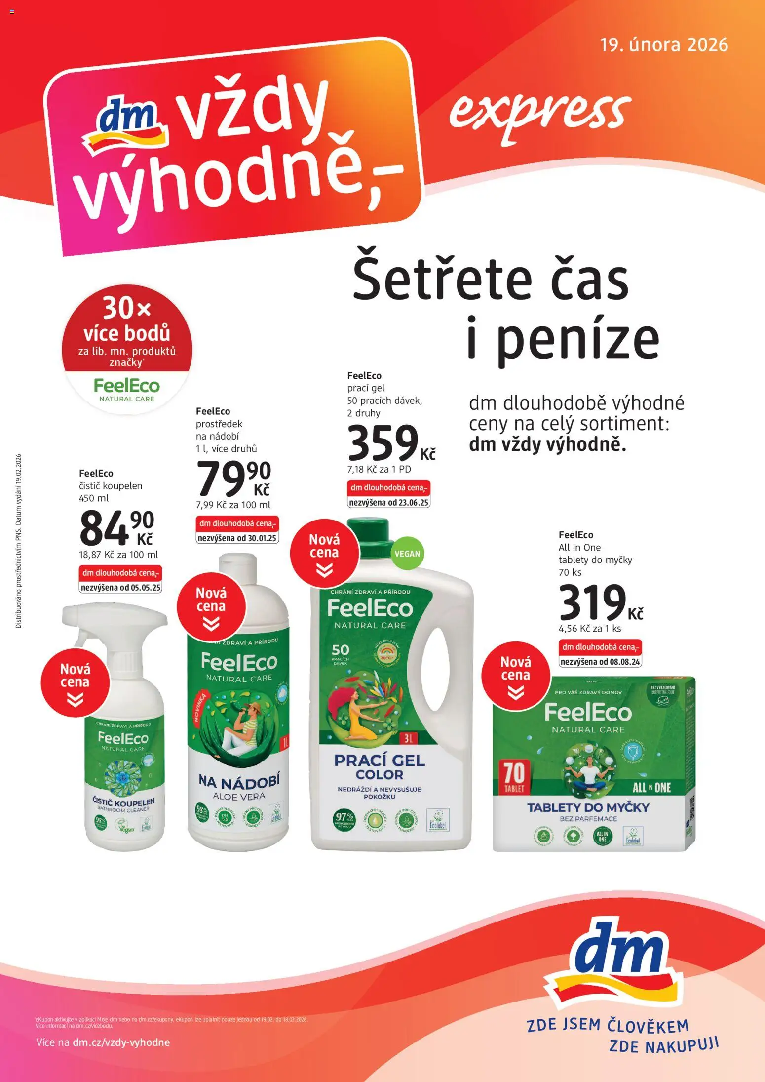 Náhled nabídky: dm drogerie Leták - Express platný od 19.02.2026 - Tablet, Aloe vera, Tablety do myčky, Nádobí, Prací gel