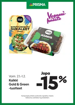 Kaupan Prisma Tarjoukset Gold & Green esikatselu, voimassa 02/01/2026