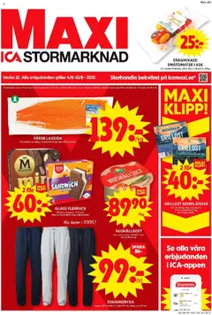 Förhandsgranska reklamblad Aktuella reklamblad ICA Maxi från butik ICA Maxi gäller från 04/08/2025