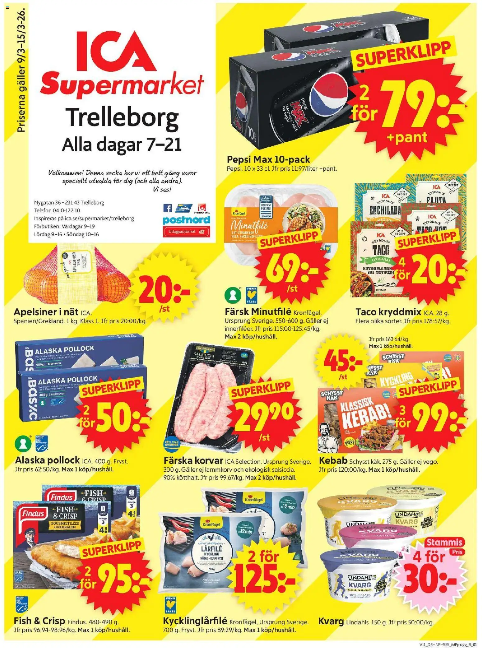 Förhandsgranska reklamblad Trelleborg från butik ICA Supermarket gäller från 09/03/2026